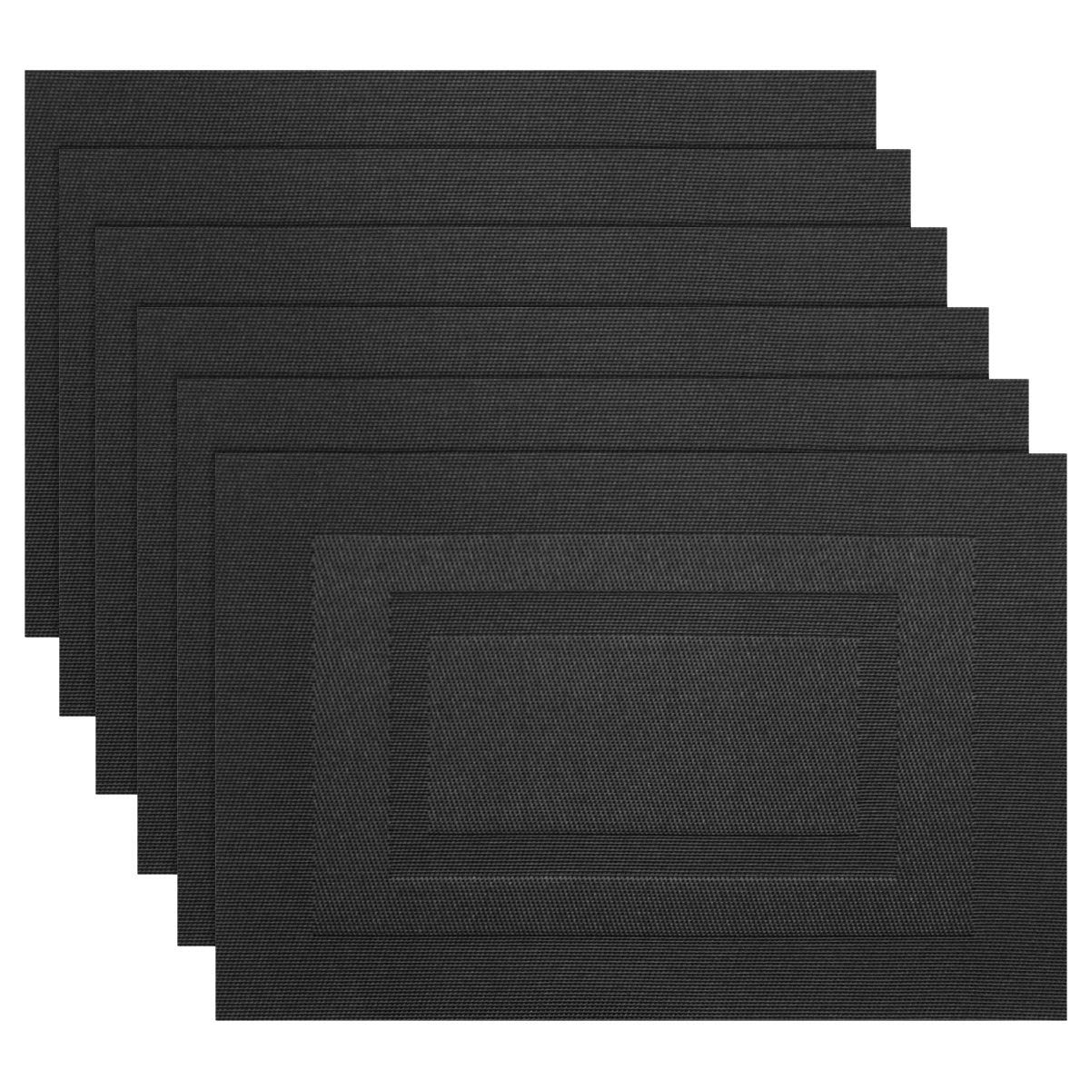 PIGCHCY Placemats,Durable Placemats for Dining Table,Washable Woven Vinyl Kitchen Placemats Set of 4 (Brown)