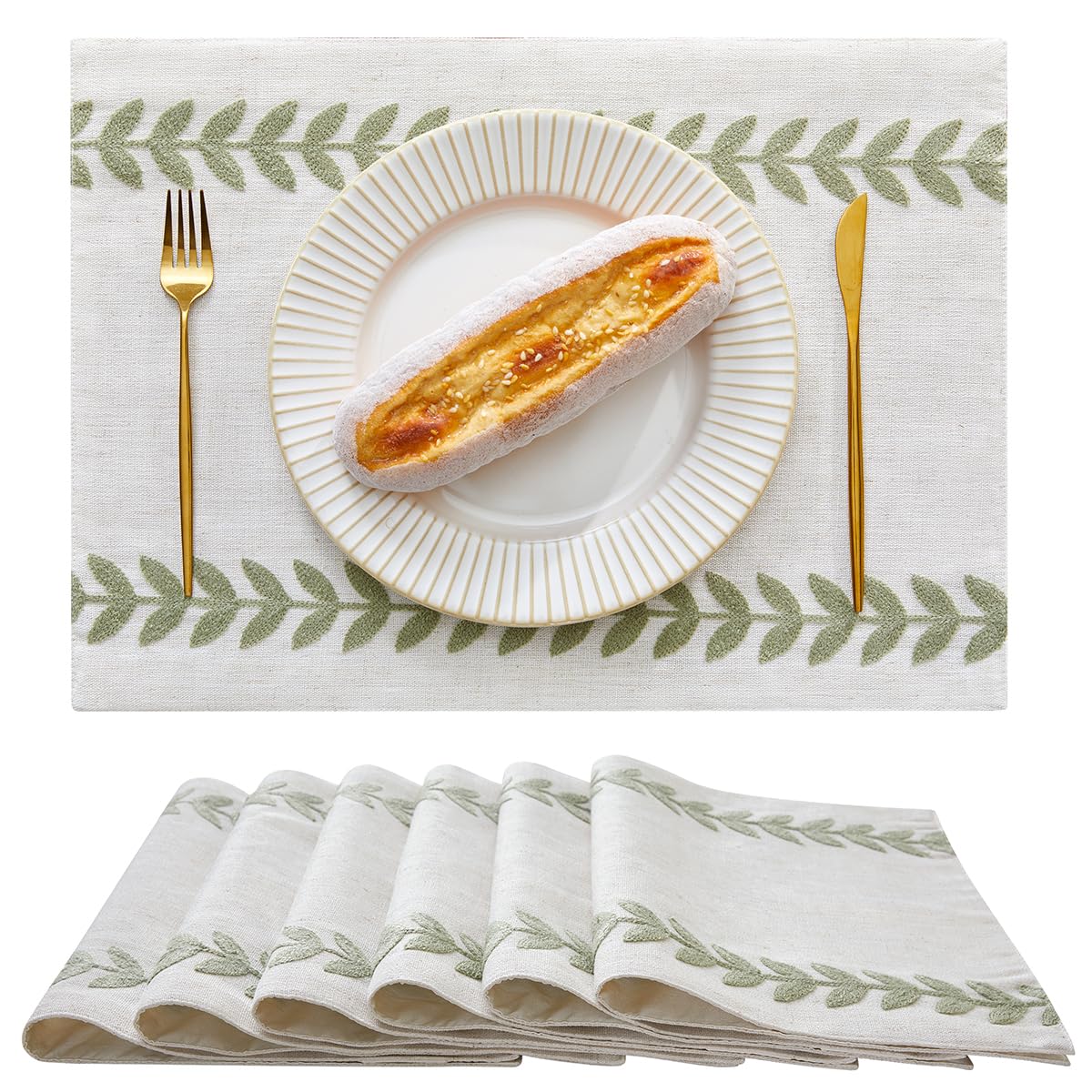 Wracra Embroidered Table Runner, White Table Runners 72 Inches Long