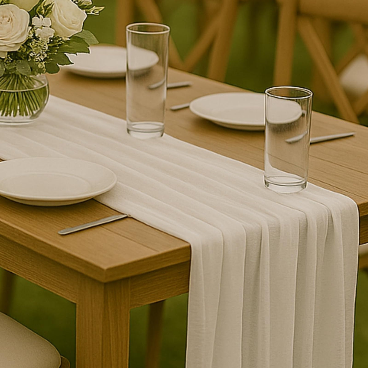 Red Cheesecloth Table Runner, 10 ft Gauze Runner for Wedding Table Decor