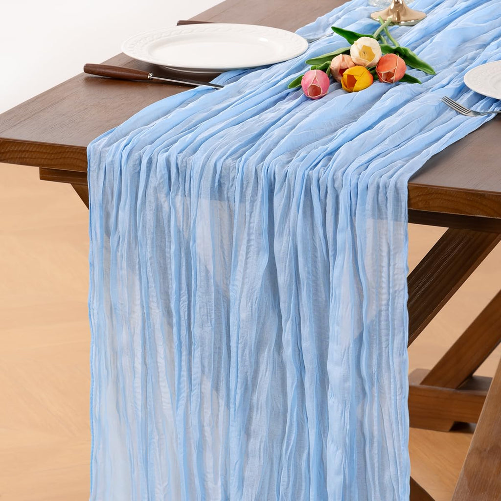 6 Pack Champagne Gold Cheesecloth Table Runner Fall Wrinkled Runner