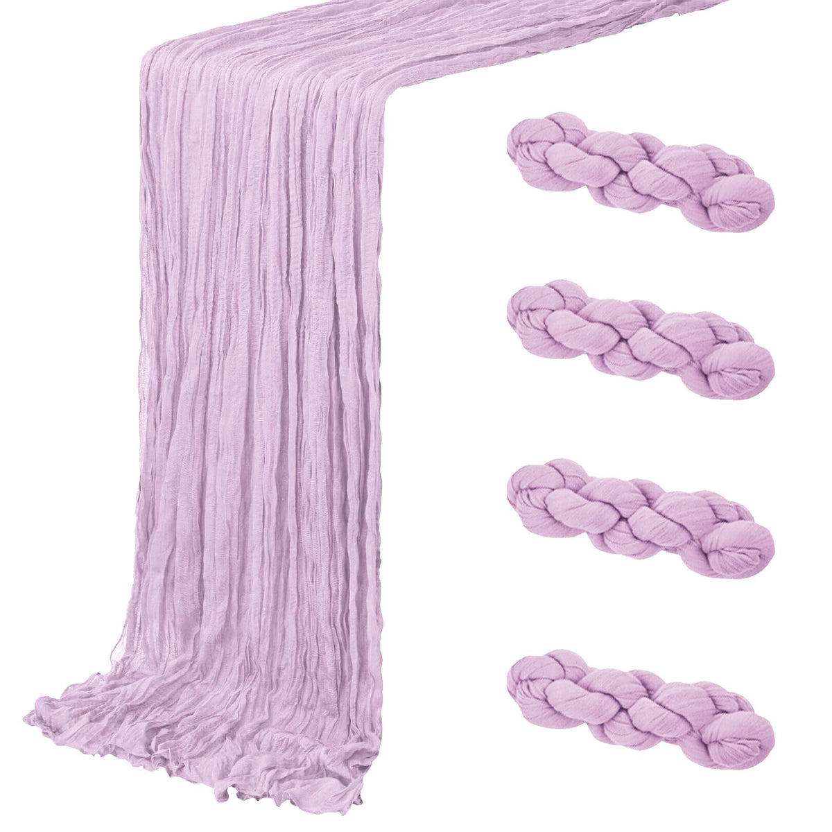 4 Pack Light Pink Cheesecloth Table Runner 20 x 120 inch Gauze Table Runners 10 FT Long,Semi Sheer Boho Cheese Cloth Fabric Table Runner Bulk for Wedding,Party,Baby Shower,Bridal Shower Decoration