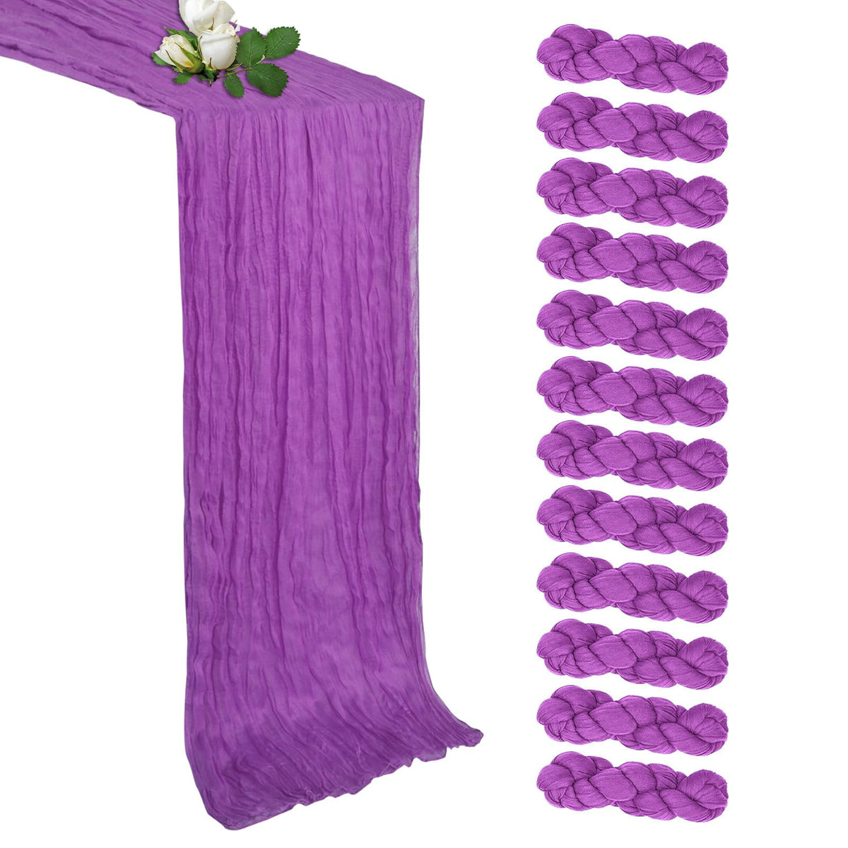 12 Pack Sage Green Table Runner 17 x 108 Inch Cheesecloth