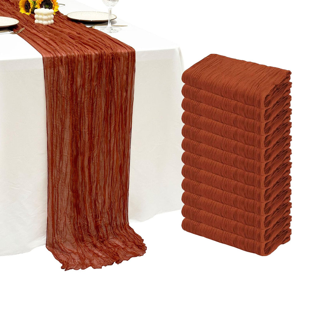 12Pack Dusty Blue Cheesecloth Table Runner 20x120 inch Gauze Table Runner