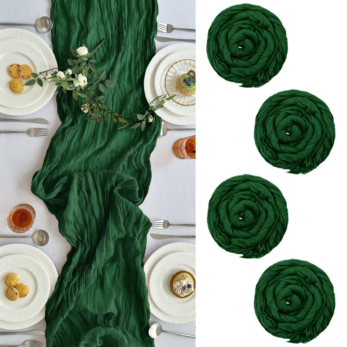 2 Pack Fall Table Runner Terracotta Cheesecloth for Home Thanksgiving Party