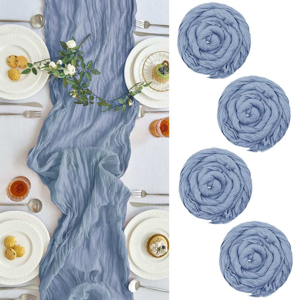 2 Pack Fall Table Runner Terracotta Cheesecloth for Home Thanksgiving Party