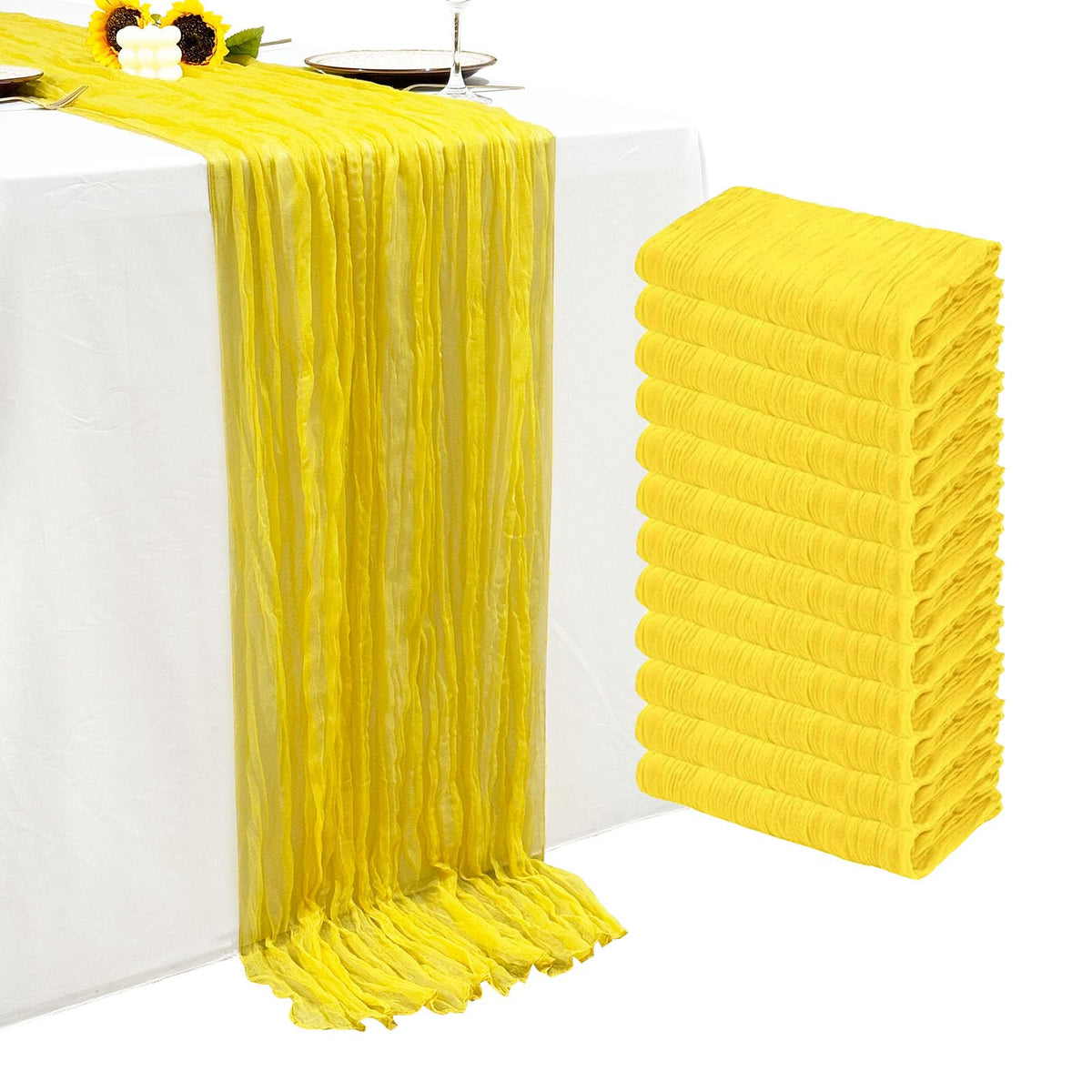 12Pack Dusty Blue Cheesecloth Table Runner 20x120 inch Gauze Table Runner