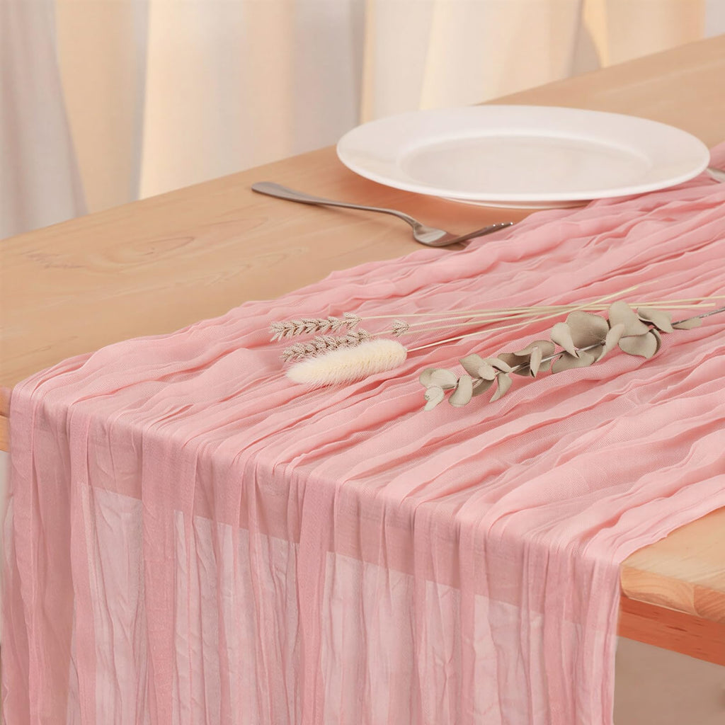 3 Pack Sage Green Cheesecloth Table Runner 120 Inch Boho Wedding Decor