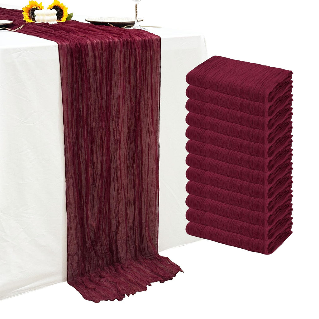 12Pack Dusty Blue Cheesecloth Table Runner 20x120 inch Gauze Table Runner