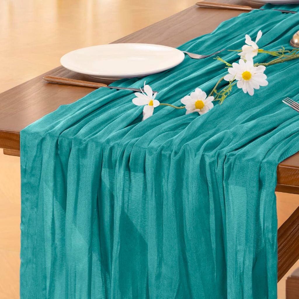 Sage Green Cheesecloth Table Runner Fall Wedding Birthday Party Home Decor