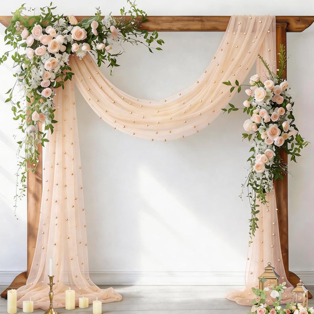 Socomi Pearl Table Runner Fall Tulle Gauze Sheer Wedding Party Home Decor