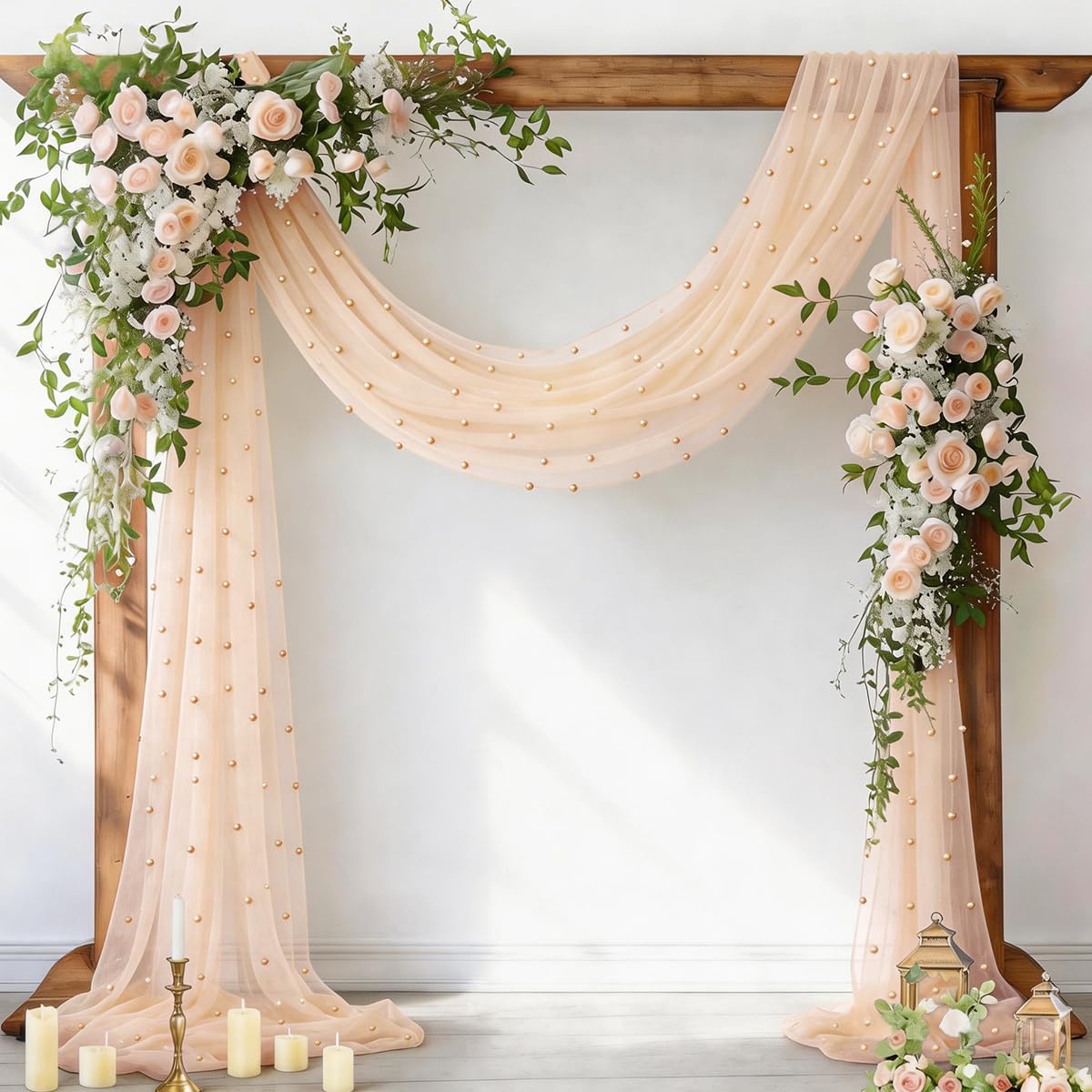 Socomi Pearl Table Runner Fall Tulle Gauze Sheer Wedding Party Home Decor