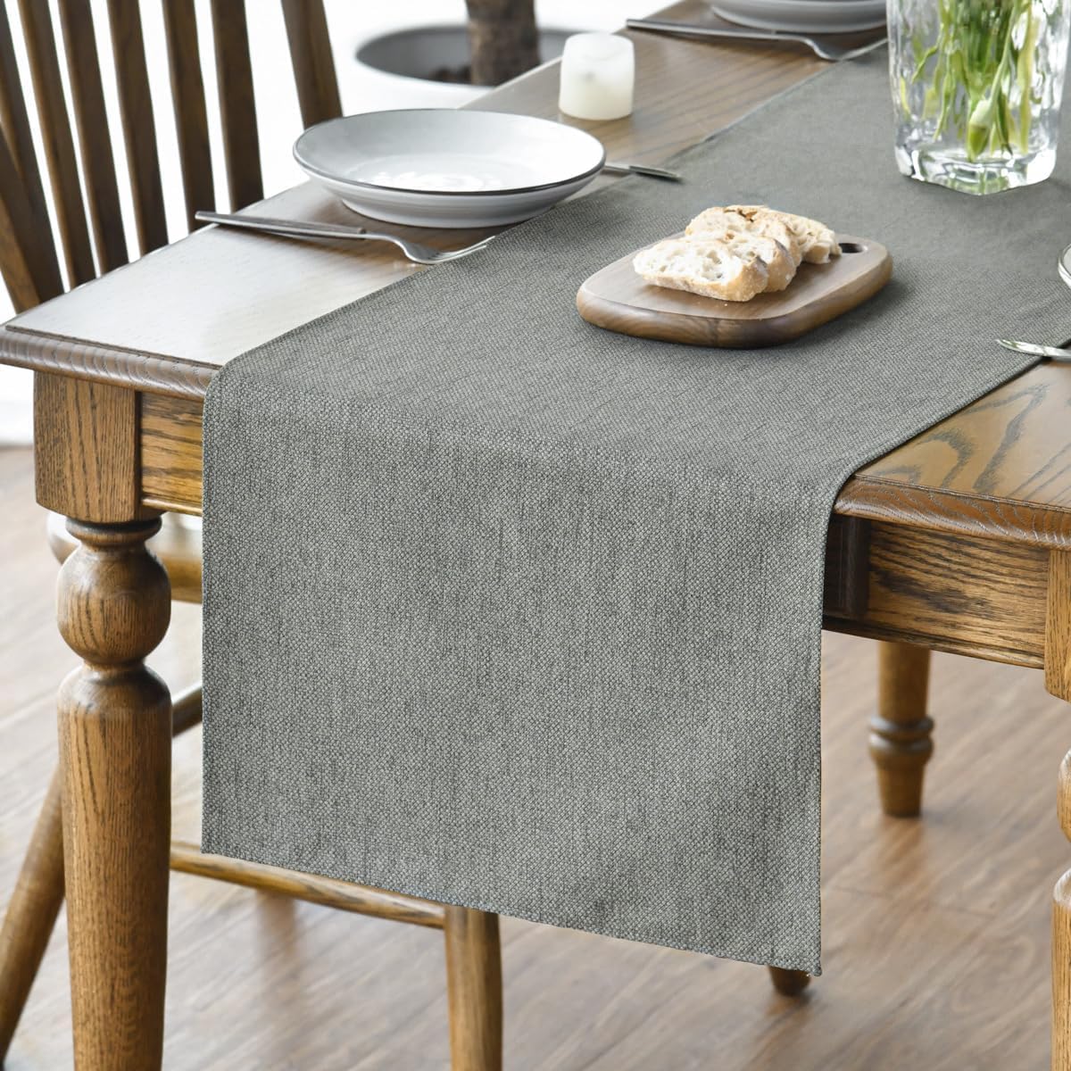 Artoid Mode Light Brown Table Runner, Seasonal Fall Washable Kitchen Dining Table Decoration for Home Party Decor 13x72 Inch