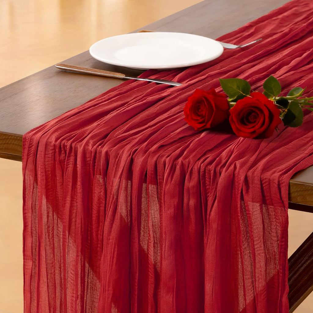 Cheesecloth Table Runner White Fall Boho Wedding Birthday Party Home Decor