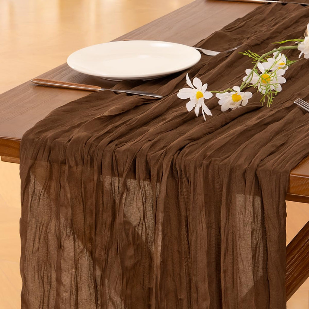 Cheesecloth Table Runner White Fall Boho Wedding Birthday Party Home Decor