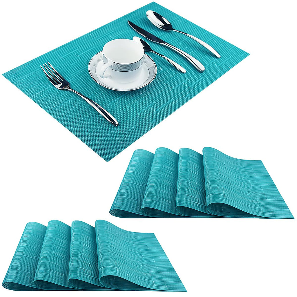 PIGCHCY Placemats,Durable Placemats for Dining Table,Washable Woven Vinyl Kitchen Placemats Set of 4 (Brown)