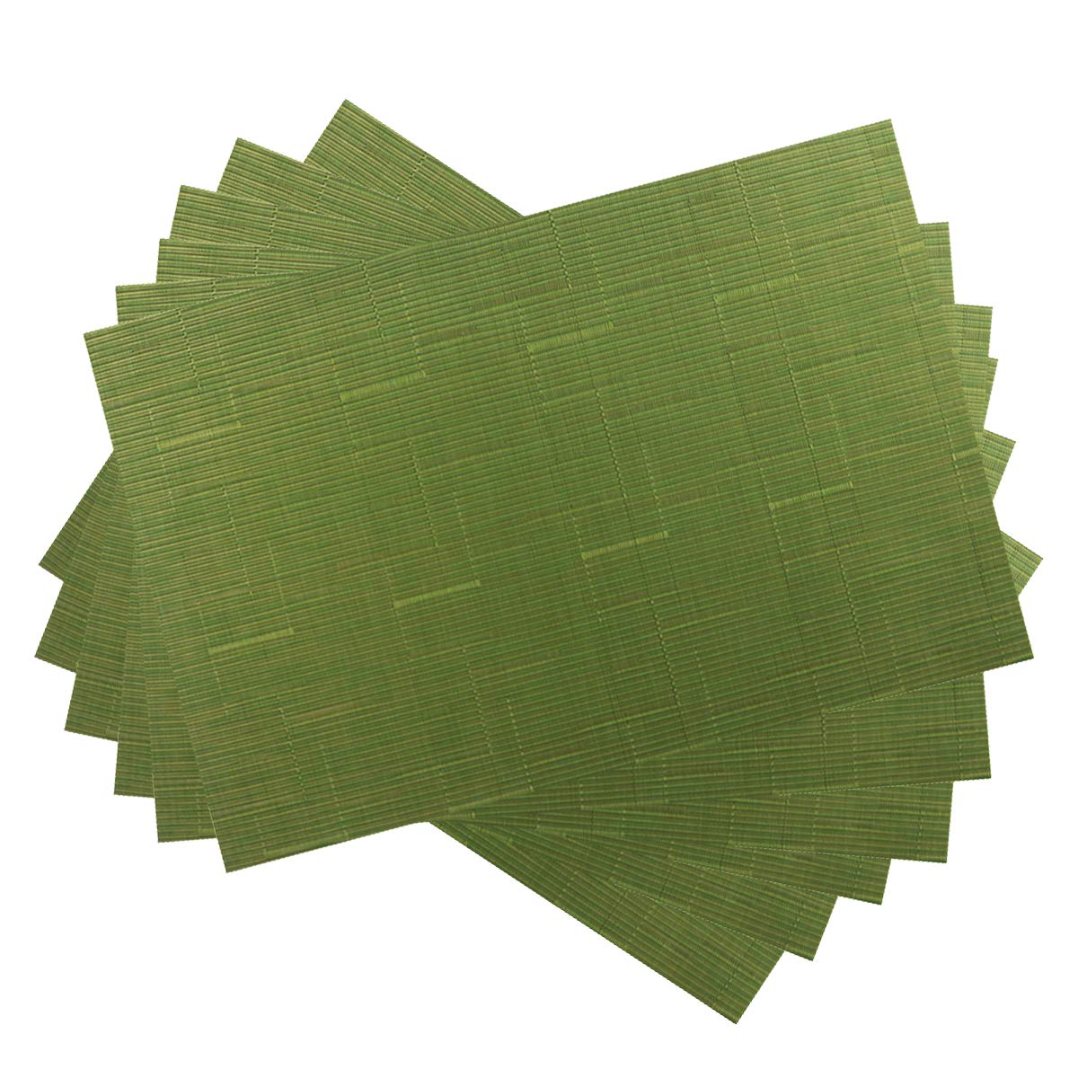 Place Mats PVC Set of 6, Table Placemats Set of 6 PVC Woven Vinyl Place Mats Table Mats Natural Color (6 pcs, Silver Tree)