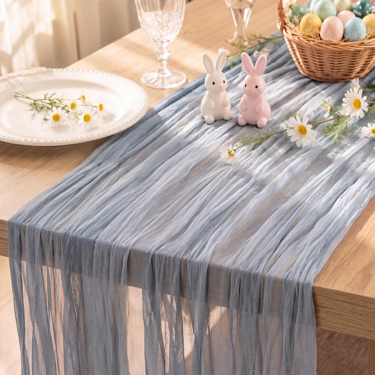 3 Pack Sage Green Cheesecloth Table Runner 120 Inch Boho Wedding Decor