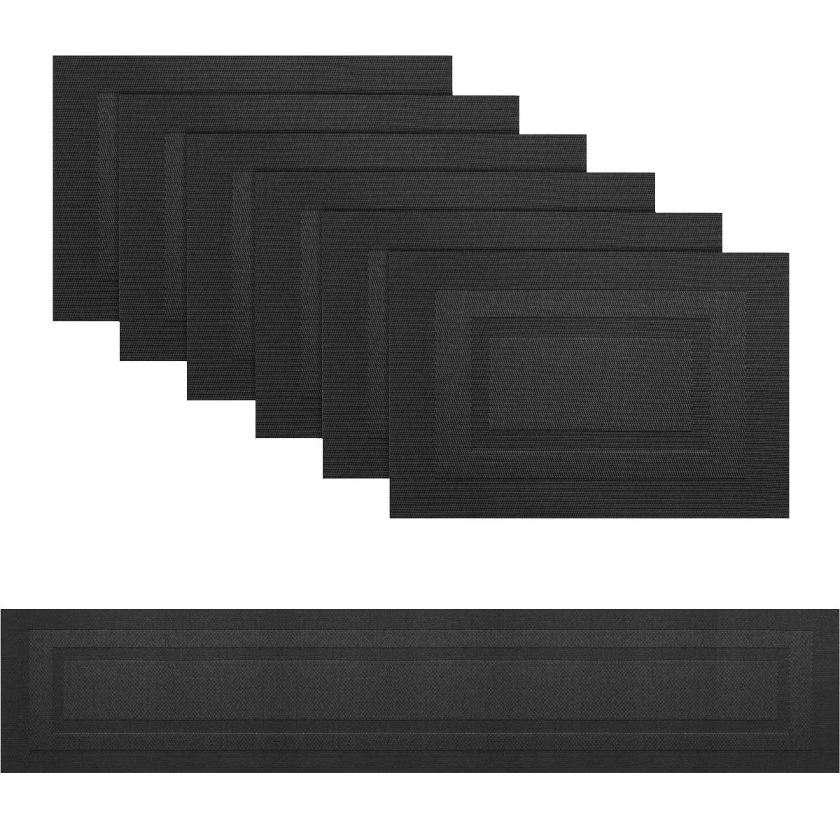 PIGCHCY Placemats,Durable Placemats for Dining Table,Washable Woven Vinyl Kitchen Placemats Set of 4 (Brown)