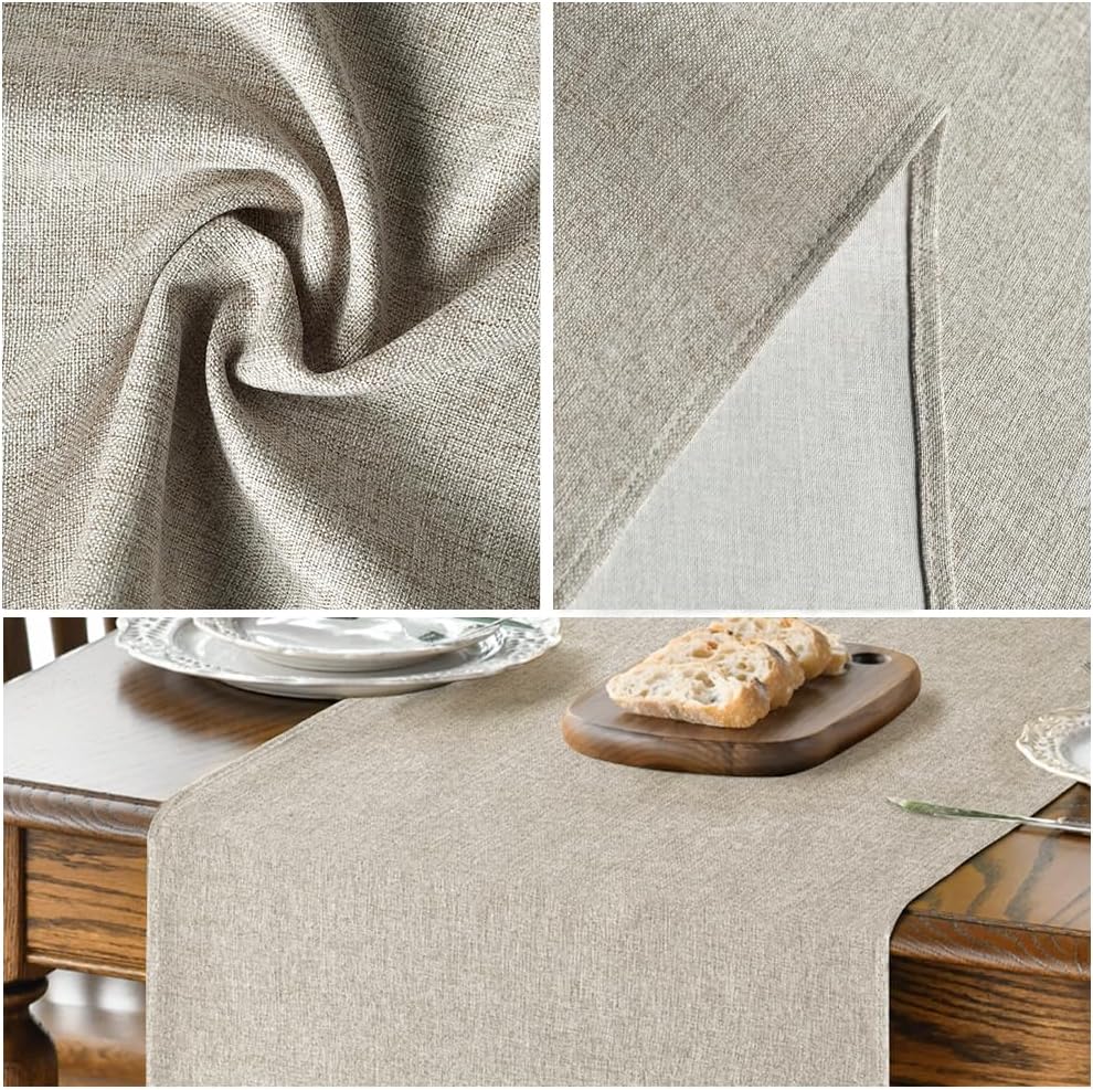 Artoid Mode Light Brown Table Runner, Seasonal Fall Washable Kitchen Dining Table Decoration for Home Party Decor 13x72 Inch