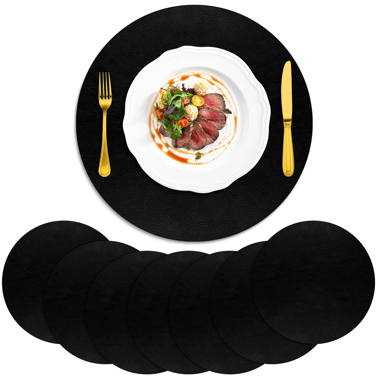 ADRIMER Placemats, Heat Resistant Oval Place Mats Set of 4 Easy to Clean