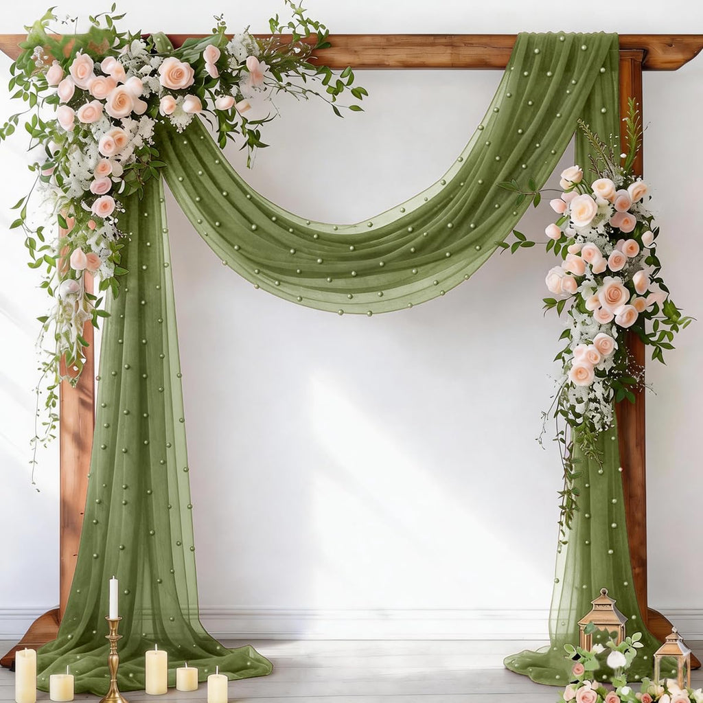 Socomi Pearl Table Runner Fall Tulle Gauze Sheer Wedding Party Home Decor