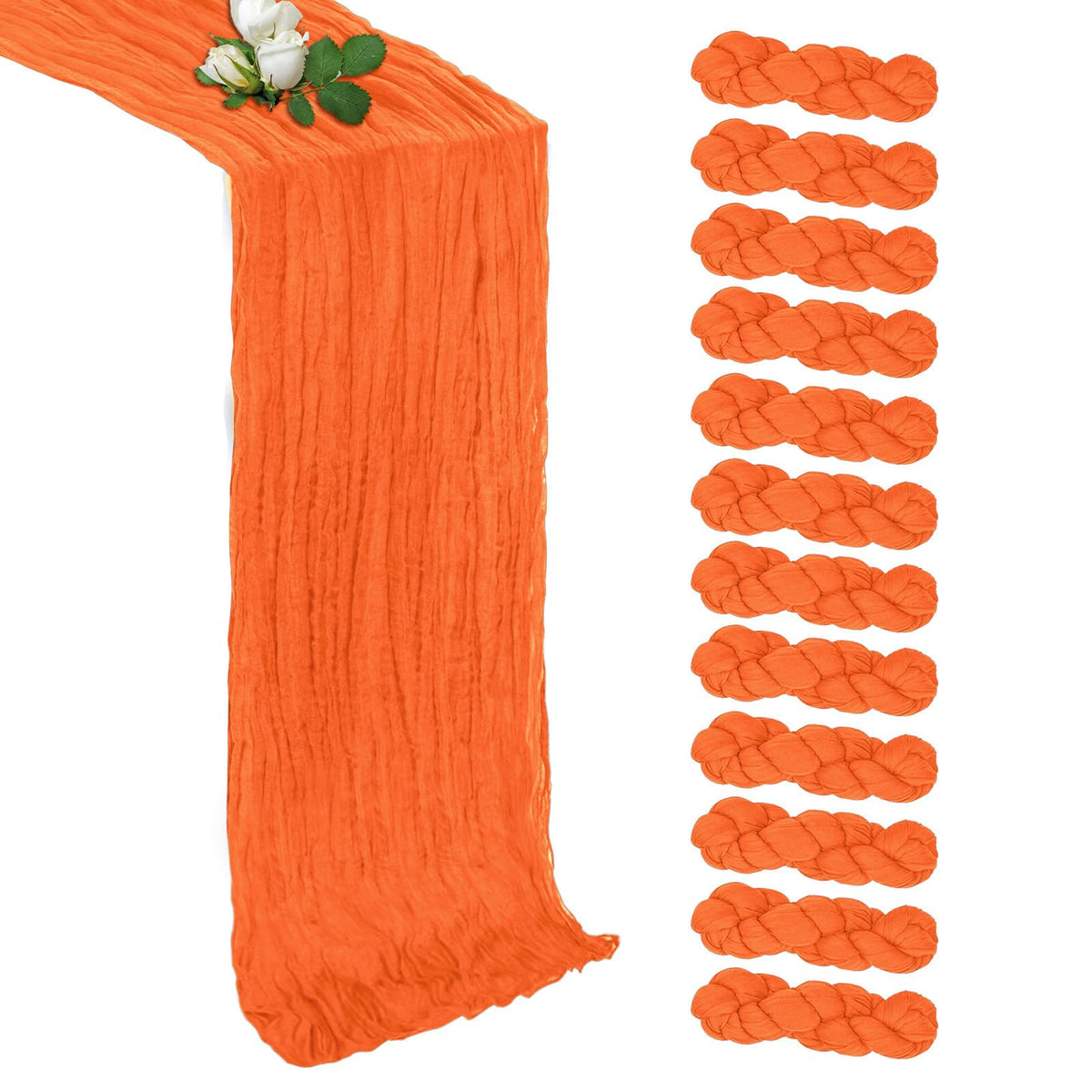 12 Pack Sage Green Table Runner 17 x 108 Inch Cheesecloth