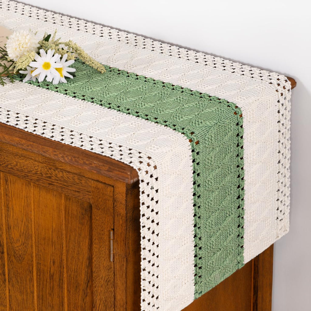 Boho Table Runner Fall Farmhouse Rustic Dining Dresser Scarf Home Decor