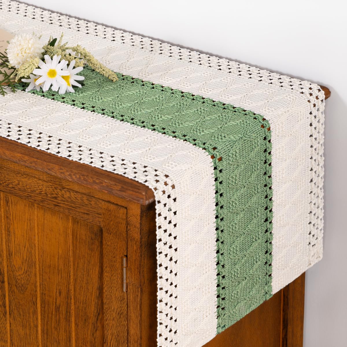 Boho Table Runner Fall Farmhouse Rustic Dining Dresser Scarf Home Decor