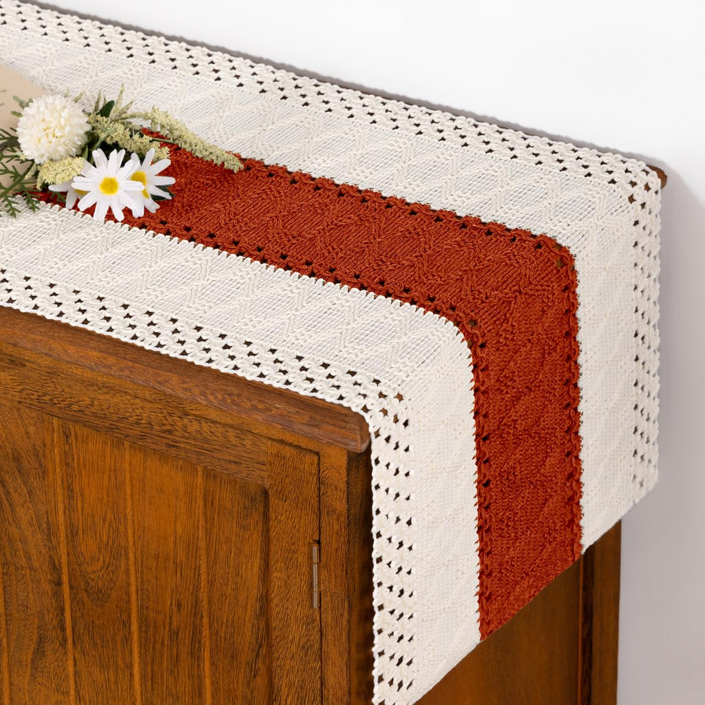 Boho Table Runner Fall Farmhouse Rustic Dining Dresser Scarf Home Decor