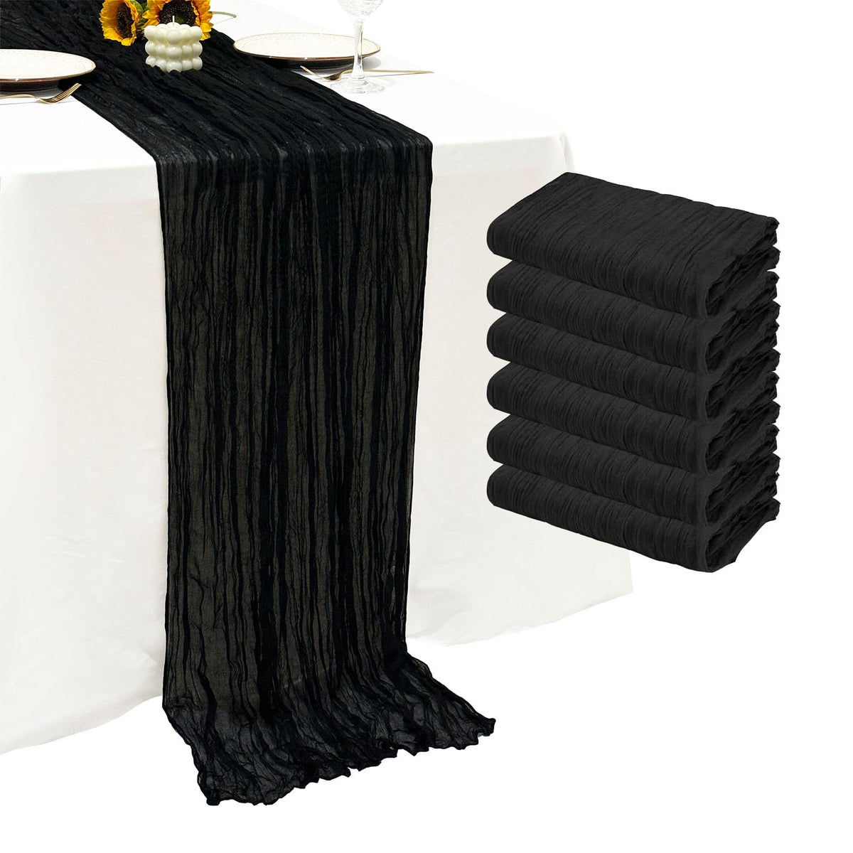 12Pack Dusty Blue Cheesecloth Table Runner 20x120 inch Gauze Table Runner