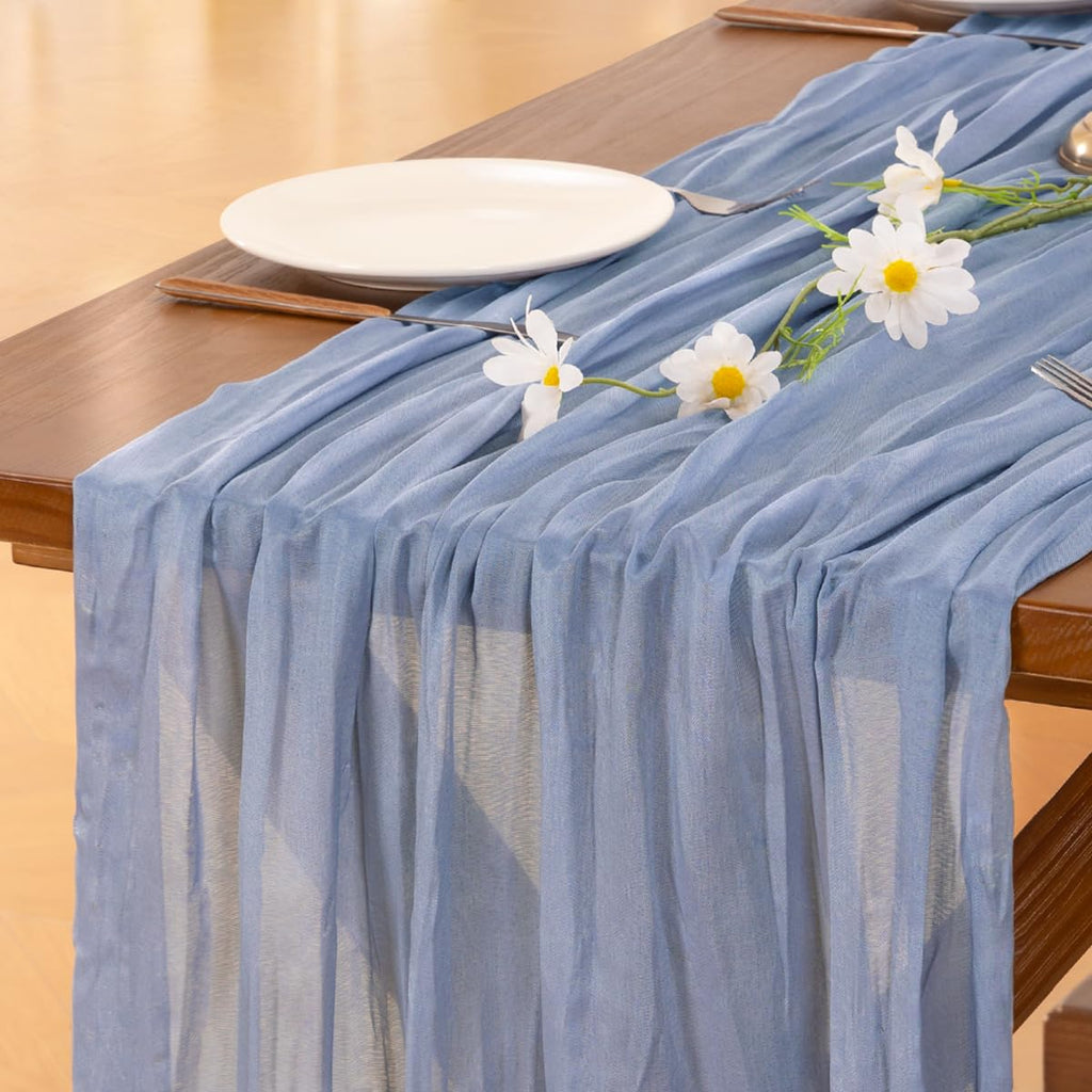 Cheesecloth Table Runner White Fall Boho Wedding Birthday Party Home Decor