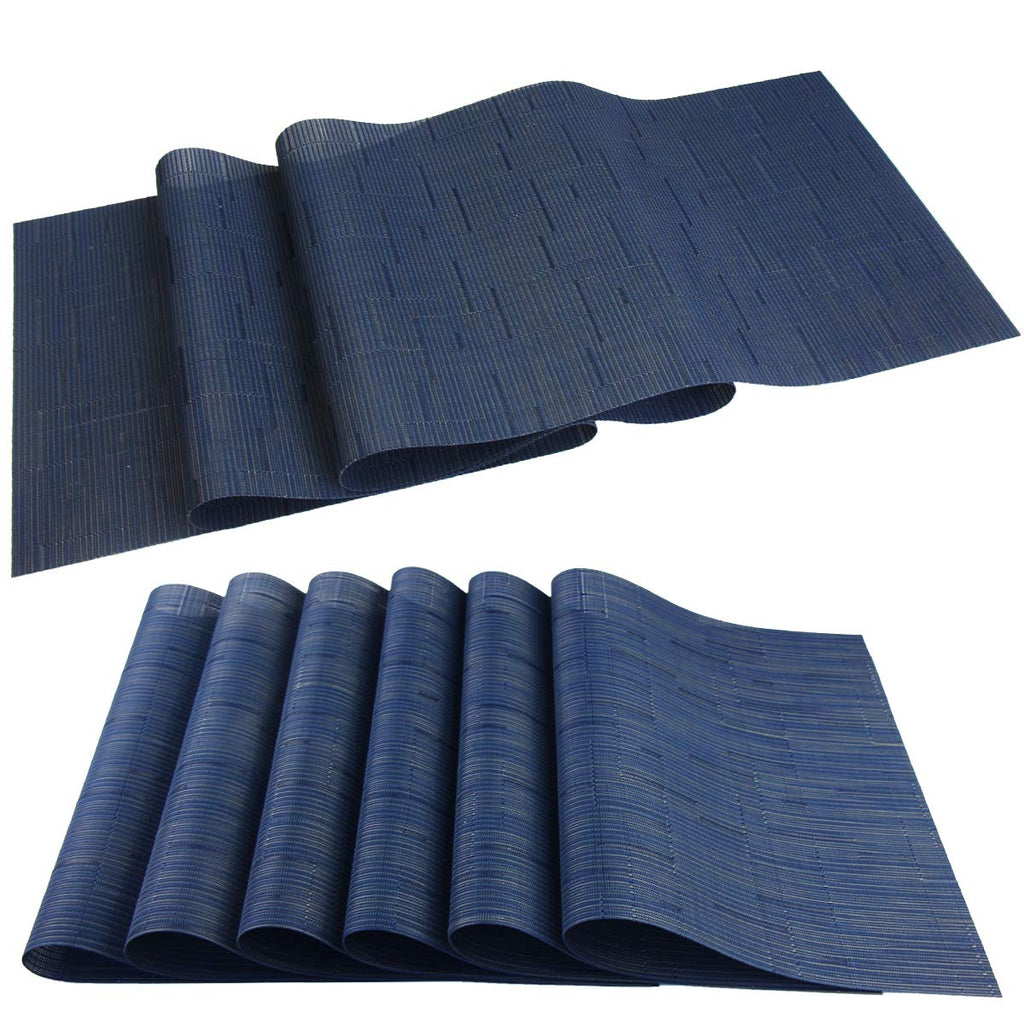 PIGCHCY Placemats,Durable Placemats for Dining Table,Washable Woven Vinyl Kitchen Placemats Set of 4 (Brown)