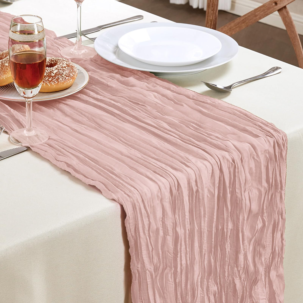 6 Pack White Cheesecloth Table Runner 35×120Inch Fall Boho Gauze Home Decor