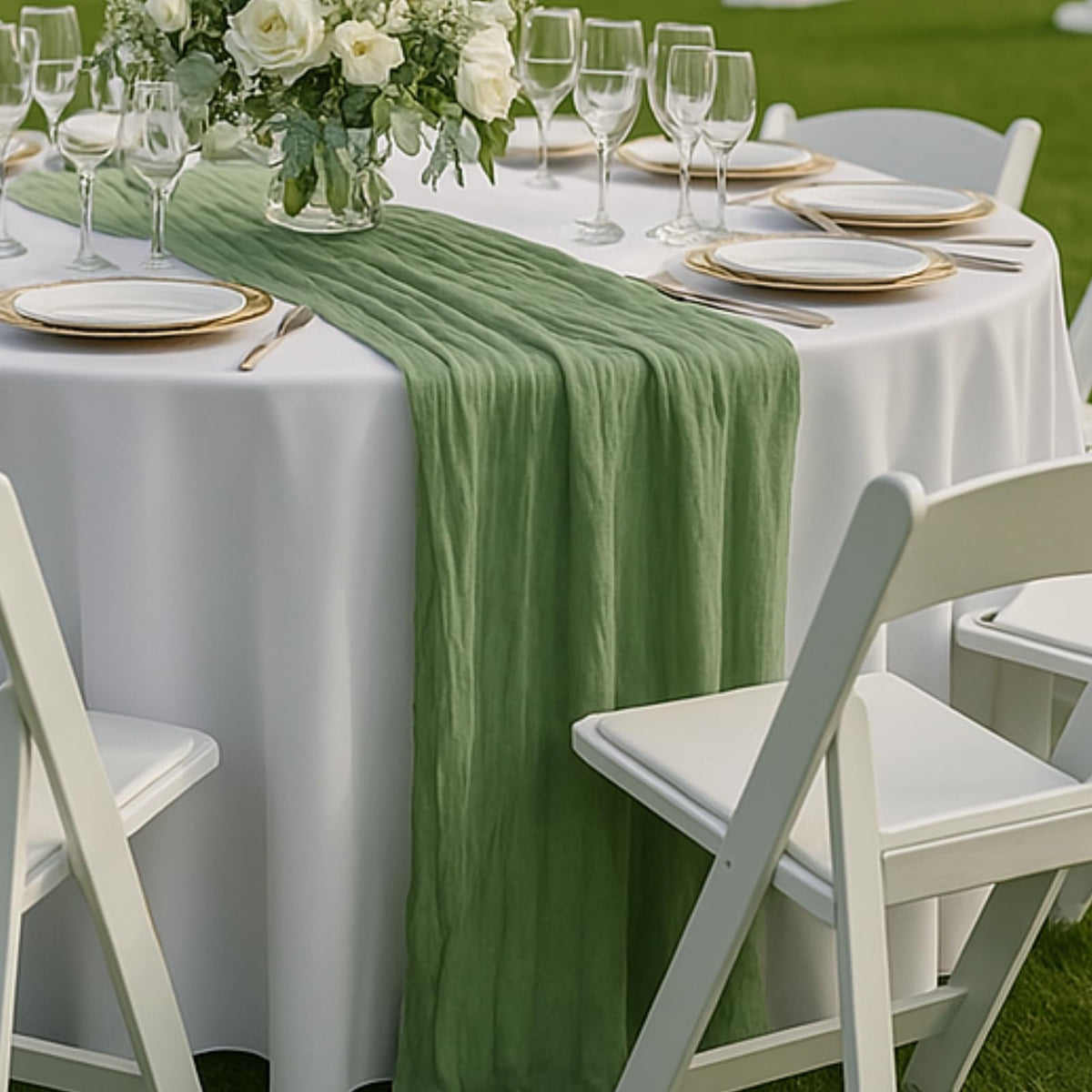 Red Cheesecloth Table Runner, 10 ft Gauze Runner for Wedding Table Decor
