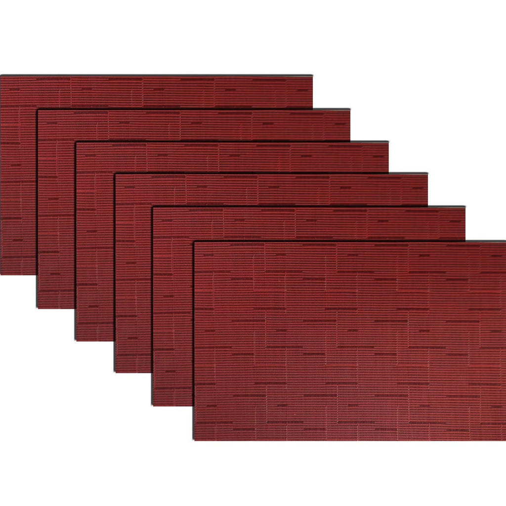 PIGCHCY Placemats,Durable Placemats for Dining Table,Washable Woven Vinyl Kitchen Placemats Set of 4 (Brown)