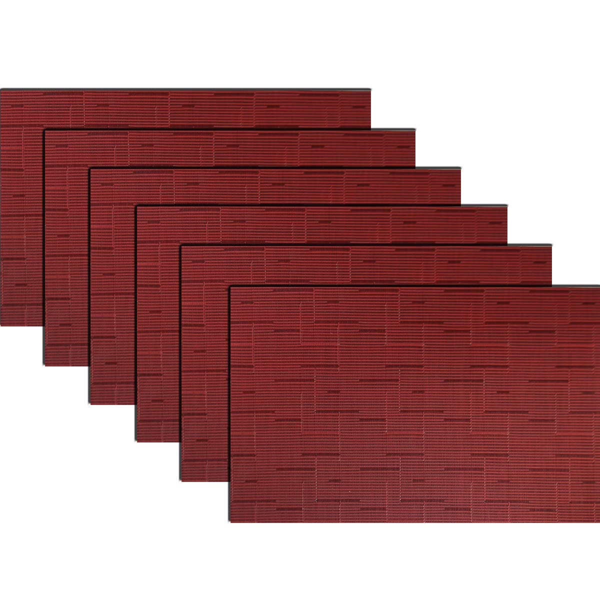 PIGCHCY Placemats,Durable Placemats for Dining Table,Washable Woven Vinyl Kitchen Placemats Set of 4 (Brown)