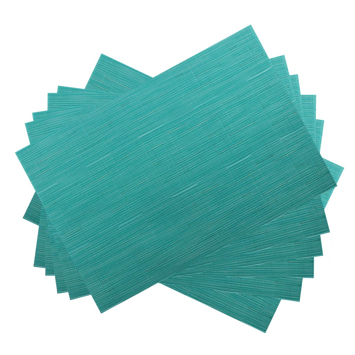 Place Mats PVC Set of 6, Table Placemats Set of 6 PVC Woven Vinyl Place Mats Table Mats Natural Color (6 pcs, Silver Tree)