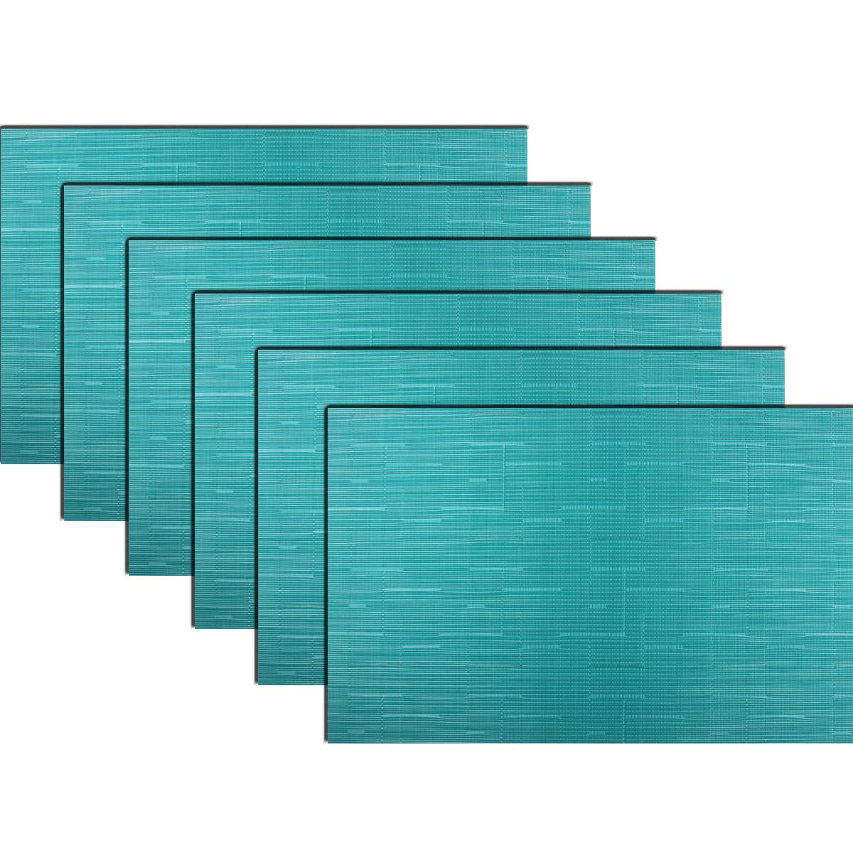 PIGCHCY Placemats,Durable Placemats for Dining Table,Washable Woven Vinyl Kitchen Placemats Set of 4 (Brown)