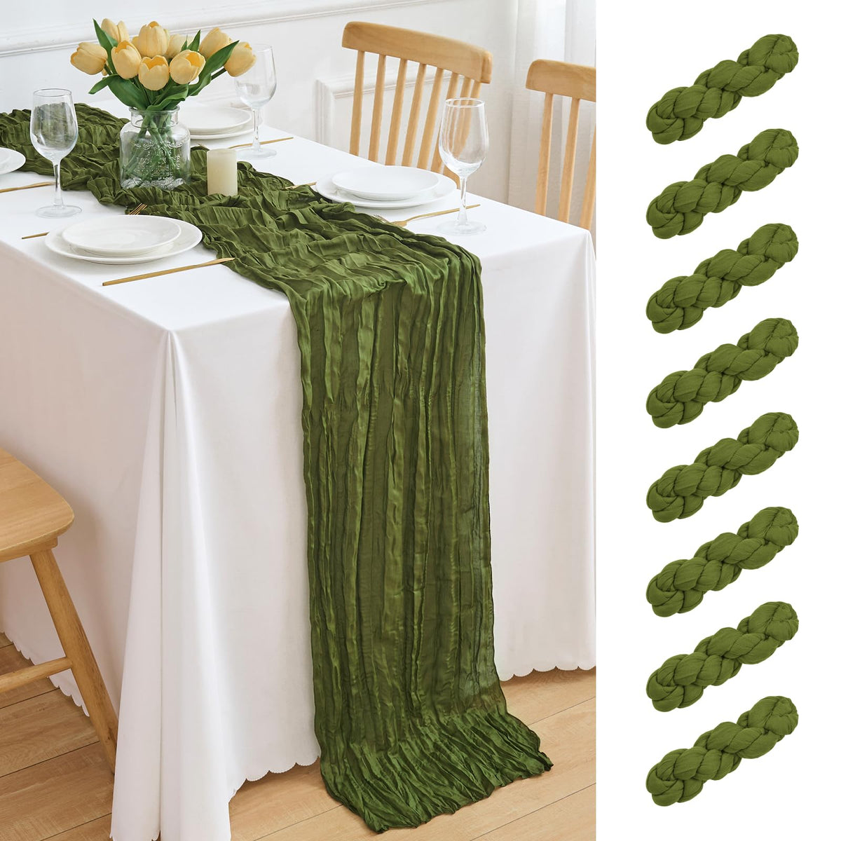 16 Pack Lavender Cheesecloth Table Runner 21.5 x 120 Inches Boho Gauze Table Runners 10FT Long Cheese Cloth Table Runner for Bridal Shower Baby Shower Birthday Party Wedding Decor