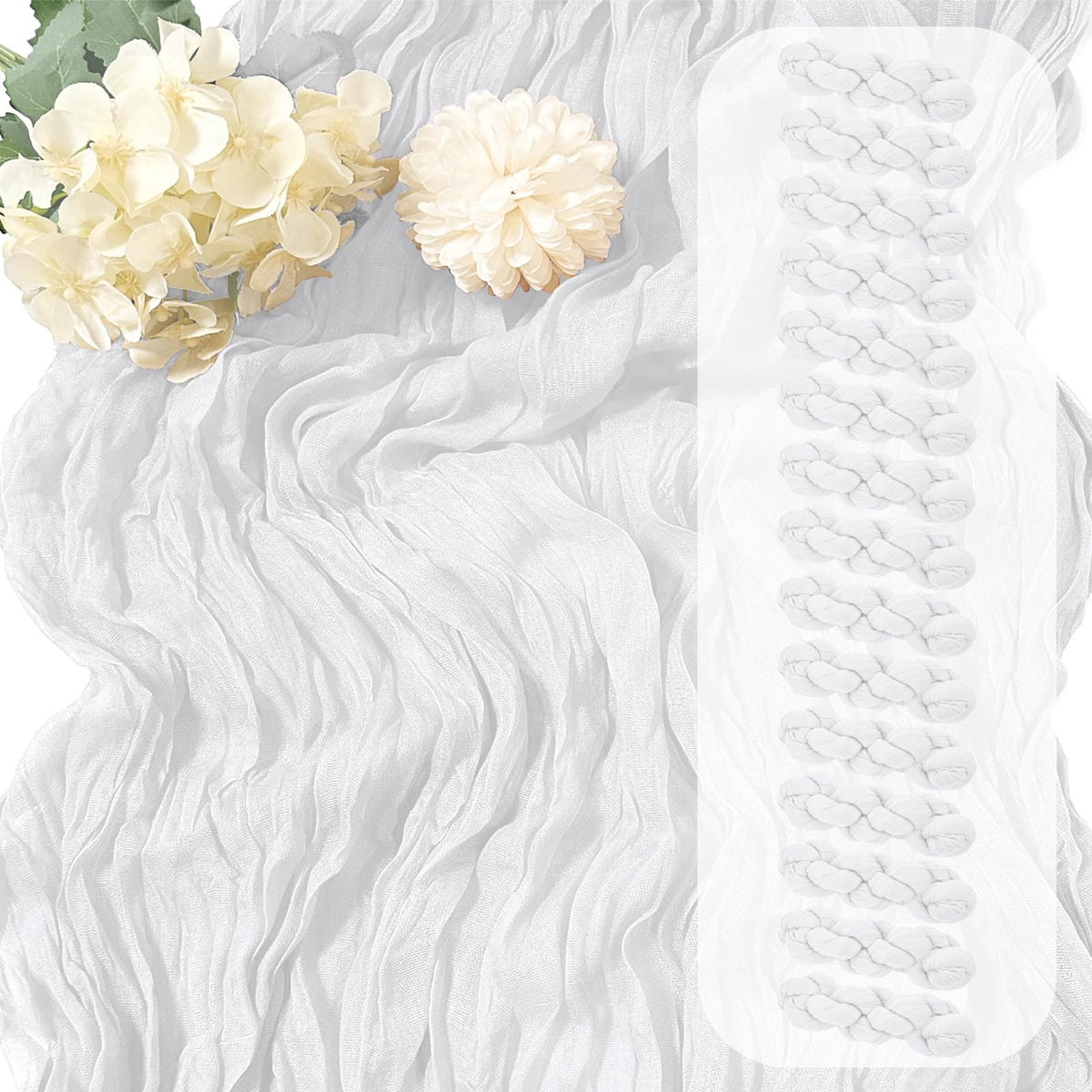 30 Pack Sage Green Cheesecloth Table Runner 17 x 108 inch Cheese Cloth Table Runners 9ft Green Table Runner Rustic Romantic Sheer Gauze Runner for Wedding Party Baby Shower Table Decoration