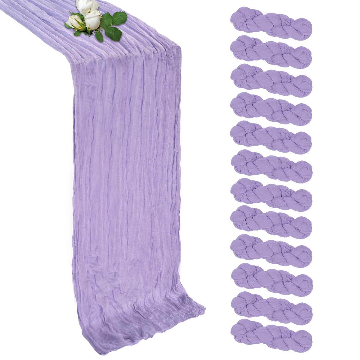12 Pack Sage Green Table Runner 17 x 108 Inch Cheesecloth