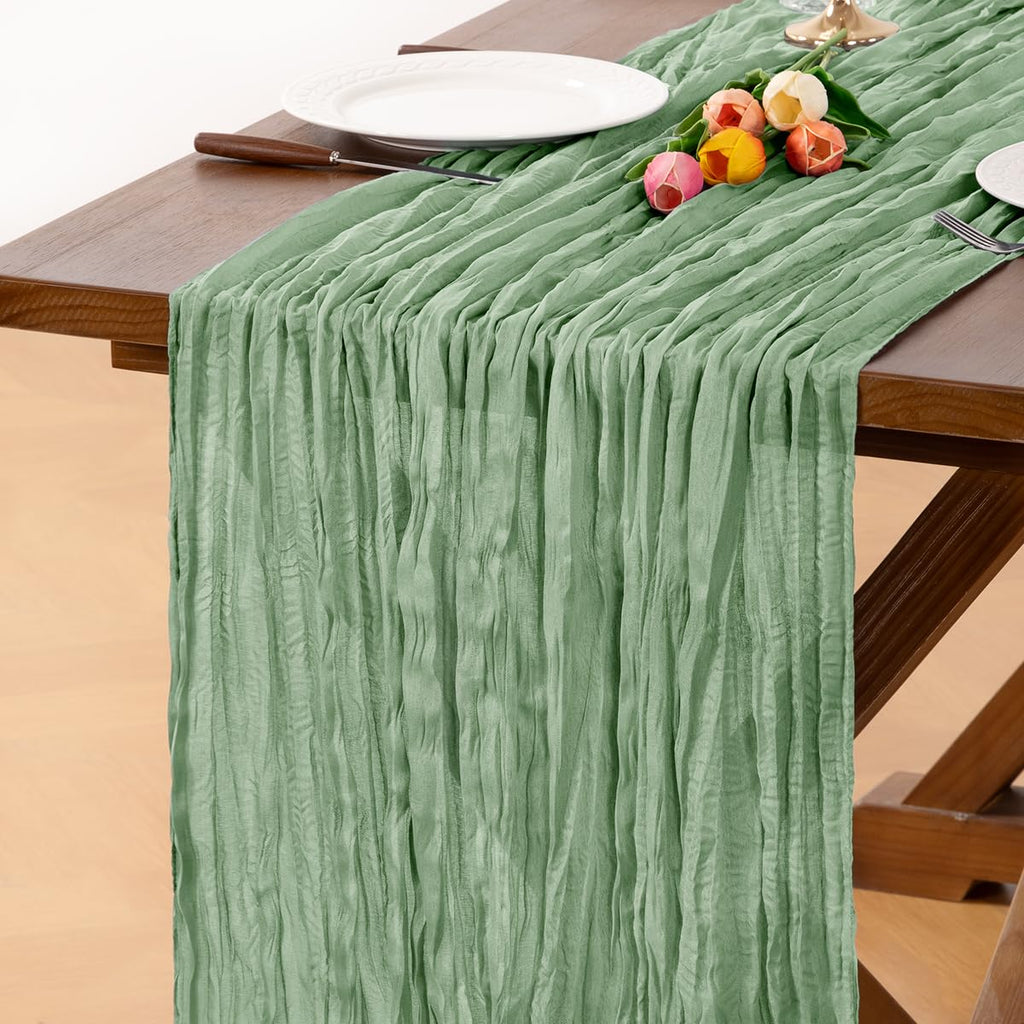 6 Pack Champagne Gold Cheesecloth Table Runner Fall Wrinkled Runner