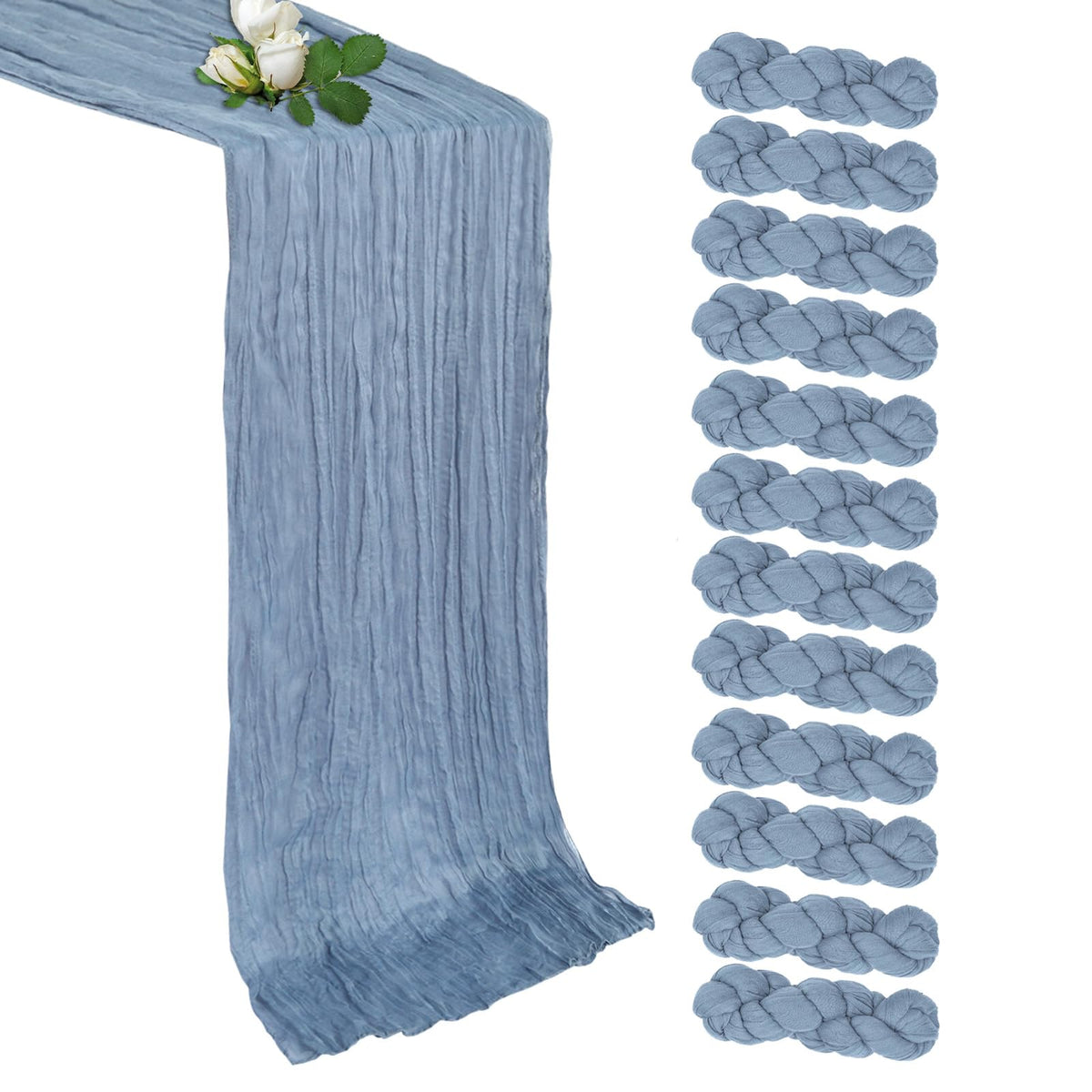 12 Pack Sage Green Table Runner 17 x 108 Inch Cheesecloth