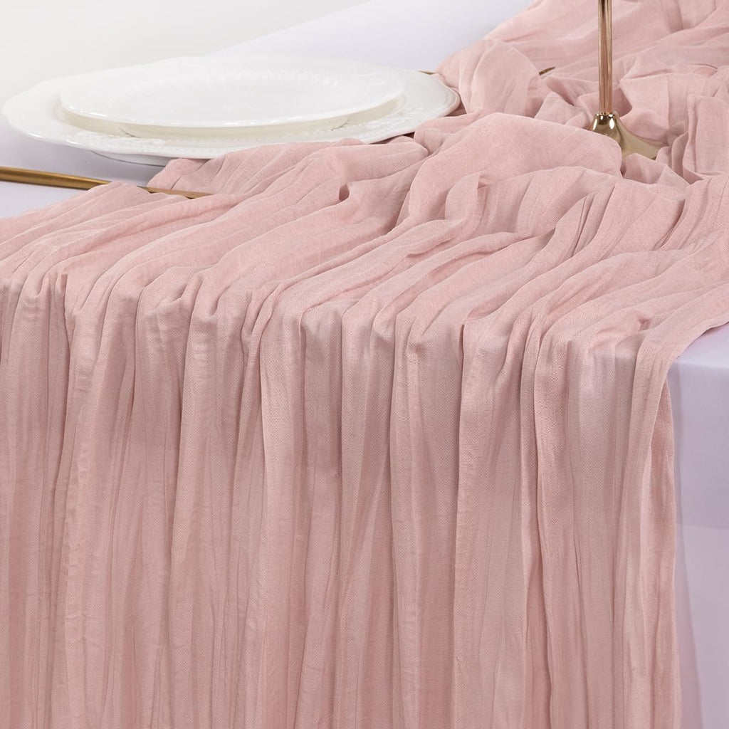 Pink Cheesecloth Table Runner Fall Boho Wedding Birthday Party Home Decor
