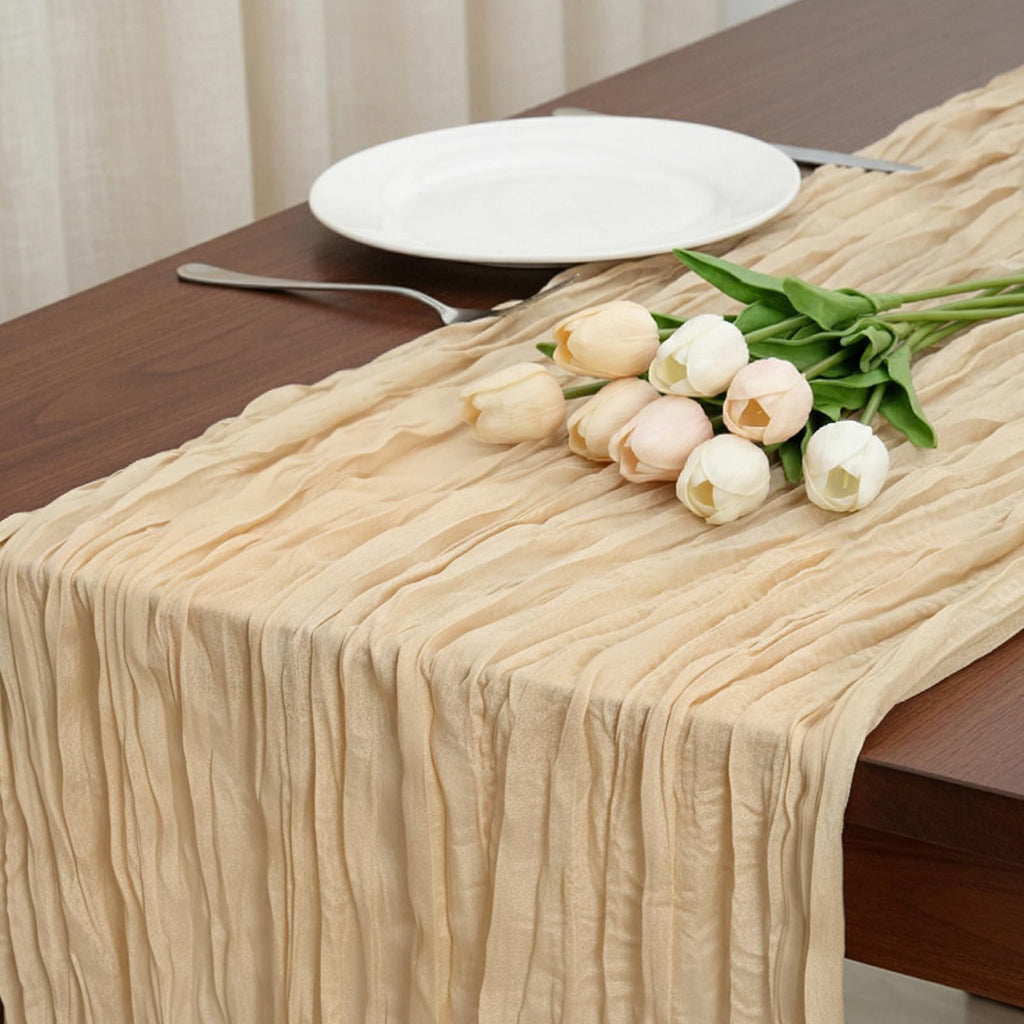 3 Pack Sage Green Cheesecloth Table Runner 120 Inch Boho Wedding Decor