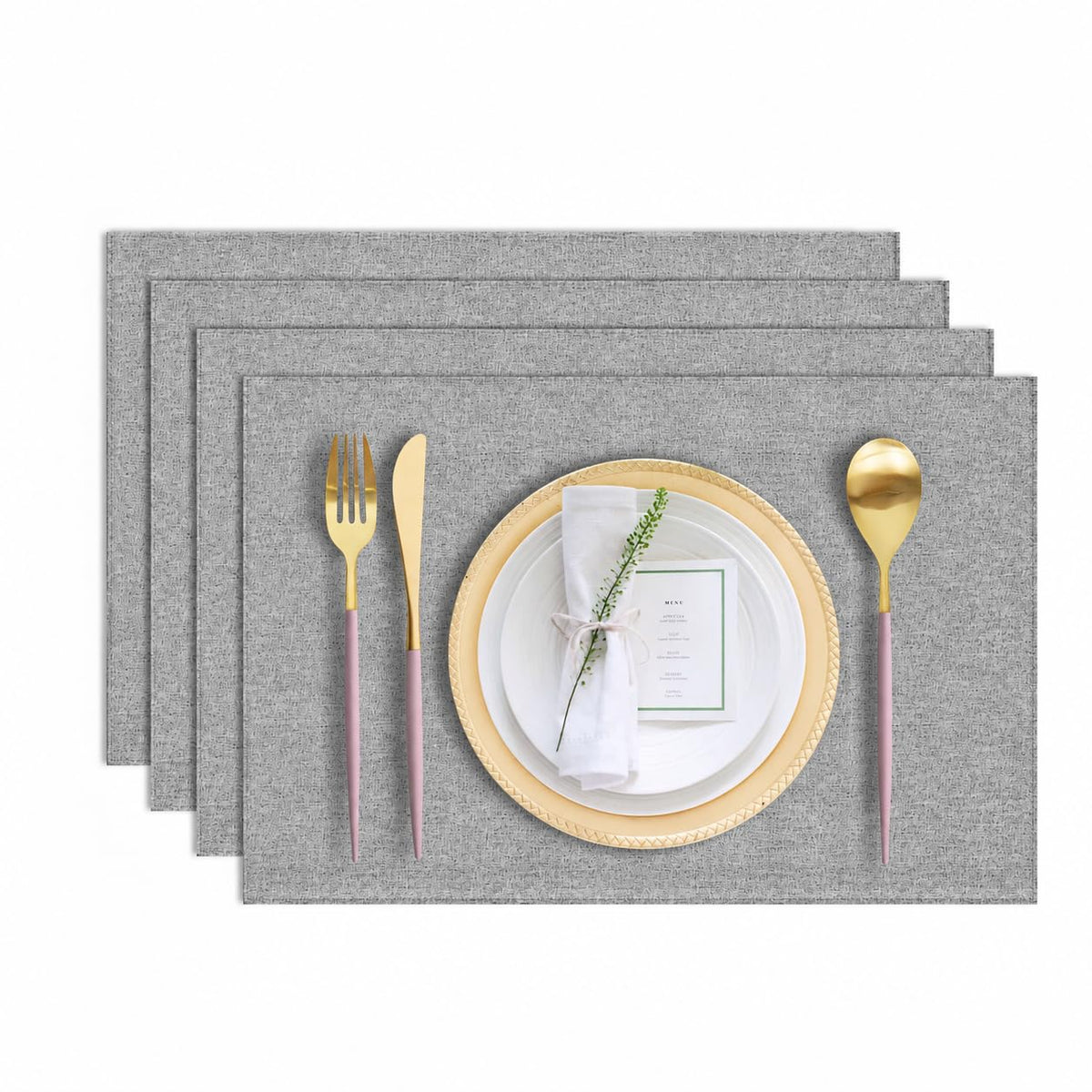 Cloth Placemats Set of 6, Cotton Linen Blend Machine Washable Durable Linen Table Mats, Heat Resistant Placemats Wrinkle Free Place Mats for Dining Table, Easy to Clean (Navy Blue, 6)