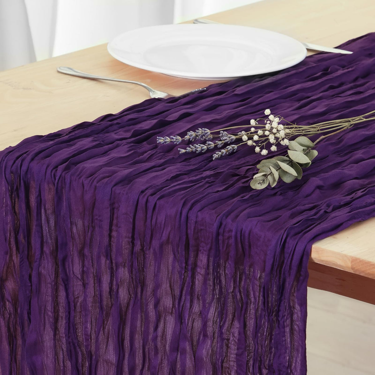 3 Pack Sage Green Cheesecloth Table Runner 120 Inch Boho Wedding Decor