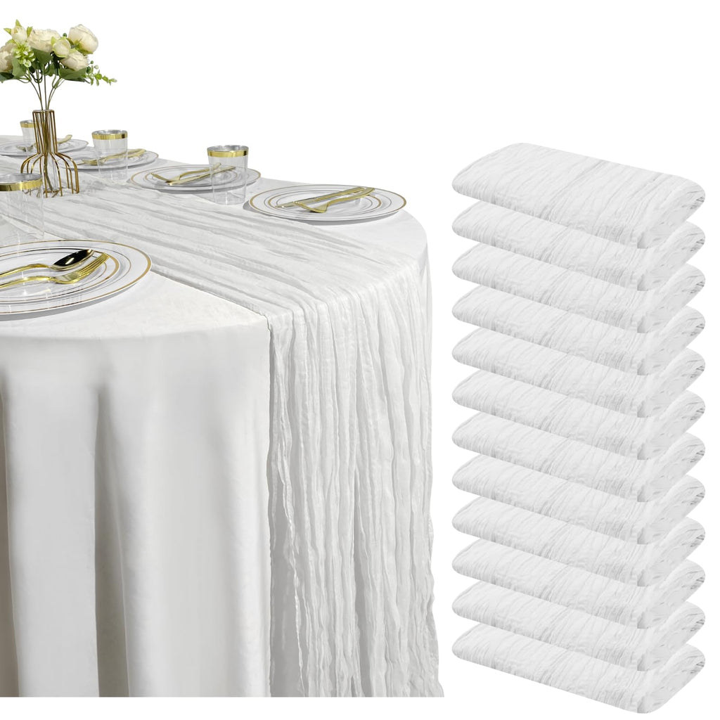 Red Cheesecloth Table Runner, 10 ft Gauze Runner for Wedding Table Decor