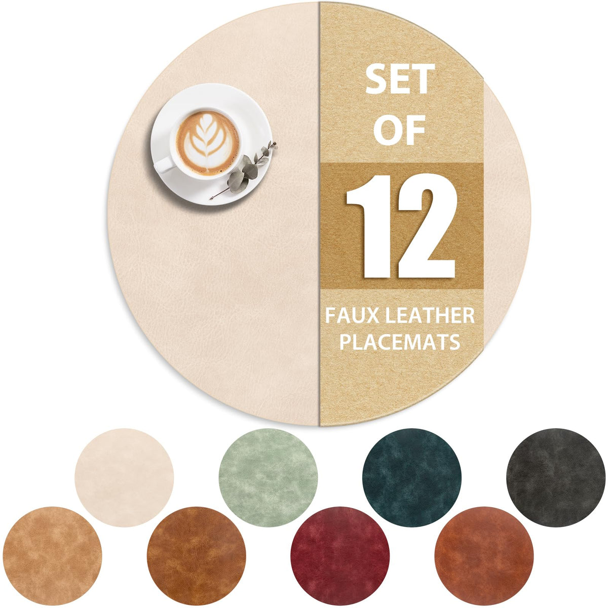 ADRIMER Placemats, Heat Resistant Oval Place Mats Set of 4 Easy to Clean