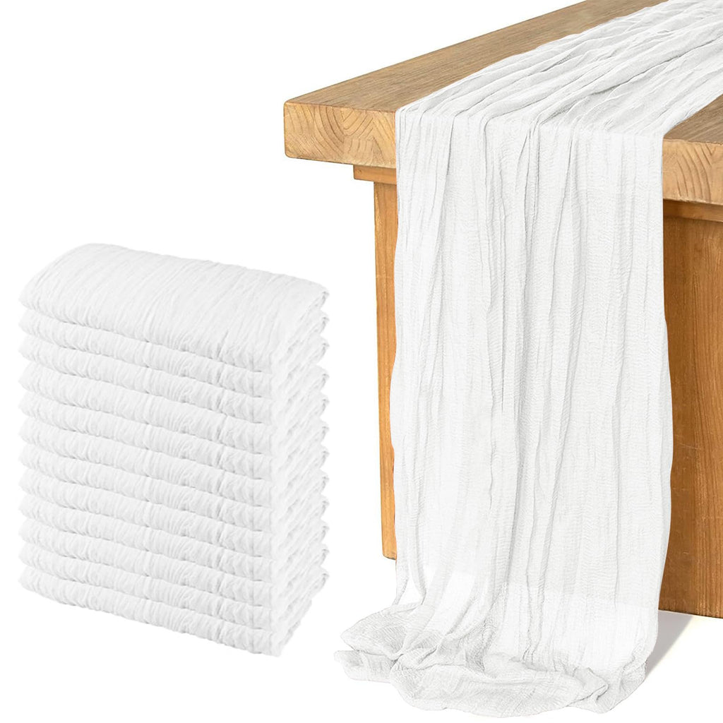12 Pack Cheesecloth Table Runner, Runner Gauze Boho Wedding Decor Romantic Table Runner for Wedding Birthday Party(35" x 118") (Terracotta)